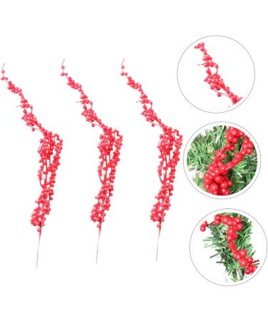 Zerodeko 3 pcs household Foam Christmas red fruit artificial Holiday Berries Crafts Accessories decorate red home decor holly christmas berry spray branch christmas tree Red 40X5CM - Buy Online on GoSupps.com