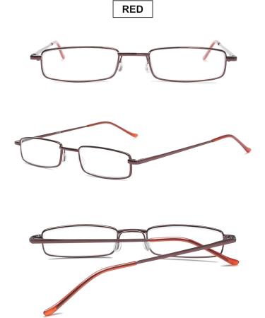 Vevesmundo Mini Compact Metal Reading Glasses with Spring Hinge & Blue Light Filter - Classic 1.5x Reading Aid in Stylish Red - Buy Online on GoSupps.com