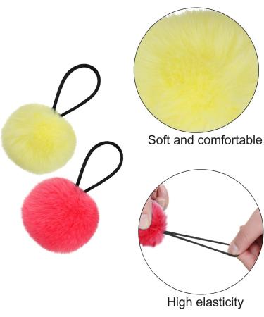 Pom Hair Ties Pompom Ball Elastic Hair Band Fur Ball Fluffy Ponytail Holders for Women Girl Kids Hair Accessories (16 Pieces Color Set 2) - Buy Online on GoSupps.com