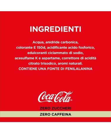  Coca-Cola Coca-Cola Zero Sans caf ine 24 Latex de 330 ml Pot 100 % recyclable Bevanda Analcolique - Buy Online on GoSupps.com