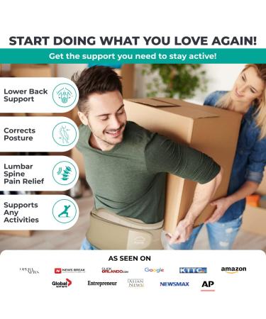 Modvel Back Bandage Lumbar Support for Men & Women - Orthopedic Posture Corrector & Back Pain Relief - Available in S/M/L Nude  - Buy Online on GoSupps.com