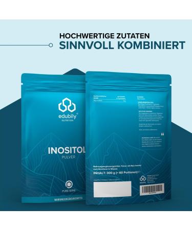 Buy edubily nutrition Inositol - Pure Myo-Inositol 300g | Additive-Free | Resealable Velcro Bag - International Shipping - Buy Online on GoSupps.com