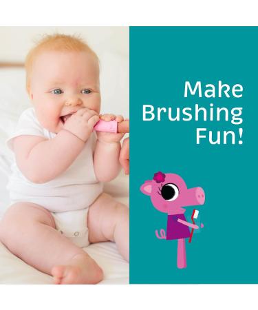 The Brushies Toothbrush for Babies & Toddlers - Pink | International Shipping Available - Buy Online on GoSupps.com