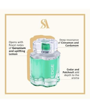 Swiss Arabian EDGE - Luxury Products From Dubai - Long Lasting Addictive Personal EDP Spray Fragrance - Seductive Signature Aroma - 3.4 oz Cedar 3.4 Fl Oz (Pack of 1) - Buy Online on GoSupps.com
