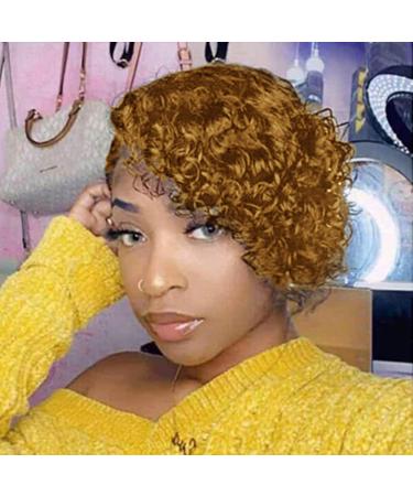 Quantum Love Human Hair Wig | Short Bob Pixie Cut | Deep Curly | Ombre Black Brown OT30 | Brazilian Remy Human Hair | Non-Lace Front - Buy Online on GoSupps.com