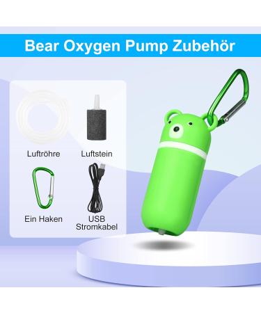Quiet USB Air Pump for Aquariums - Mini Portable Oxygen Pump with 1.5m Cable & Accessories - Grass Green - Buy Online on GoSupps.com