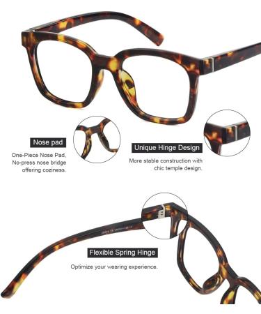 JiSoo Women's Reading Glasses 1.5 - Oversized Designer Readers with Spring Hinge in Brown Tortoise Shell - Stylish & Comfortable - Buy Online on GoSupps.com