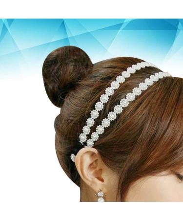 Double Row Flower Headband Pearl Headwear Elastic Hair Band Sunflower Hair Accessory - Buy Online on GoSupps.com