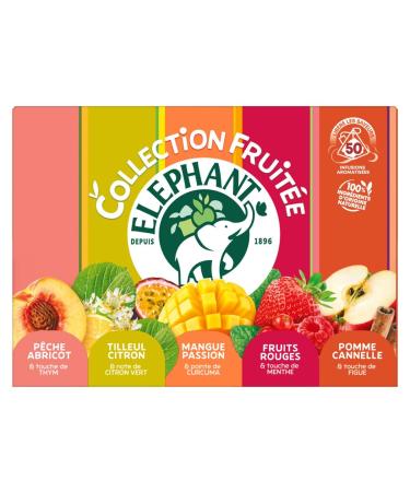 Elephant Infusion Fruit Collection Discovery Assortment of 5 Infusions Ingredients of 100% Natural Origin 50 Pyramid Bag