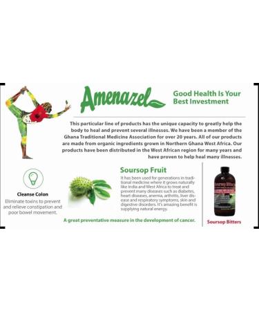Amenazel Soursop Bitters 16oz - Natural Digestive Health & Wellness Tonic - Buy Online on GoSupps.com