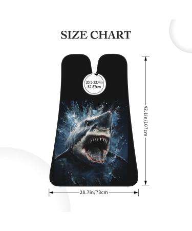 Cute Shark Print Beard Bib Apron | Non-Stick Hair Catcher for Men | Perfect Shaving Gift | One Size Black - Buy Online on GoSupps.com
