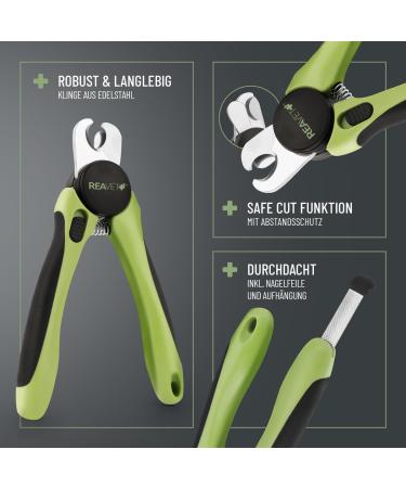 Reavet Claw Scissors for Dogs & Cats - Stainless Steel Nail Clippers with Claw File & Distance Holder for Pet Nail Care - Buy Online on GoSupps.com