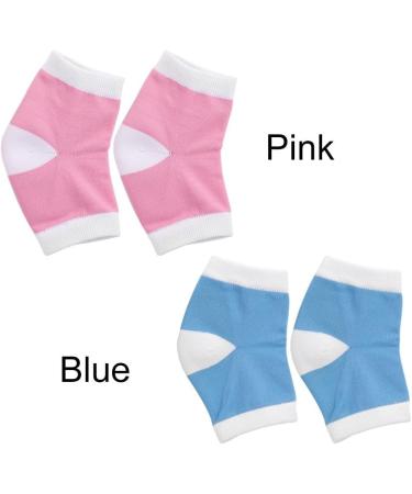 Moisturizing Spa Gel Socks for Dry Cracked Heels - Exfoliating Heel Treatment (Blue) - Buy Online on GoSupps.com