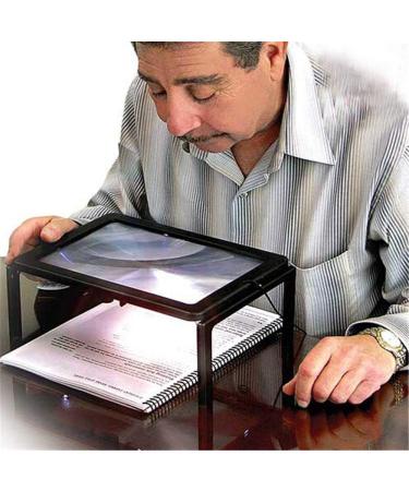 Magnifying Glasses Vision aids Led Lamp Full Page Reading Magnifying Glass Portable Folding 3X Black Stationery Office Supplies 1PCS Better Life - Buy Online on GoSupps.com