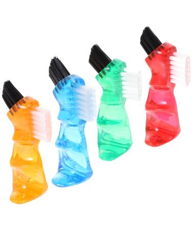 Milists 4 pieces toothbrush tooth bursts space brush double head Basic bite brush holding brushes prosthesis cleaner soft born brush plastic accessories