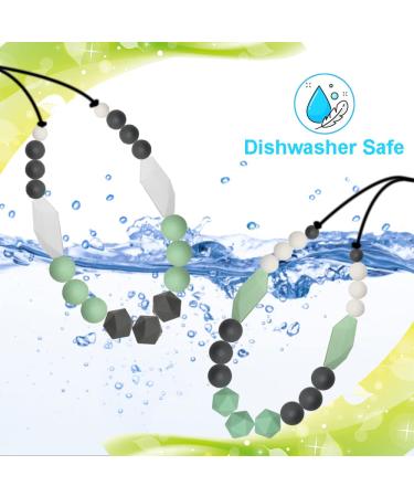 2 Pack Baby Teething Necklace for Mom & Kids - Silicone Sensory Chew for Teething, ADHD, Autism - BPA Free & Dishwasher Safe - Buy Online on GoSupps.com