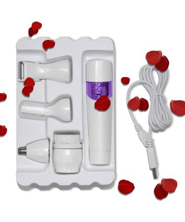 VERY ETERNITY 4 in 1 Lady Shaver Kit | USB Rechargeable Women's Shaver Set | Multi-Functional Facial, Nose, Eyebrow, Body, Bikini Trimmer | Purple - Buy Online on GoSupps.com