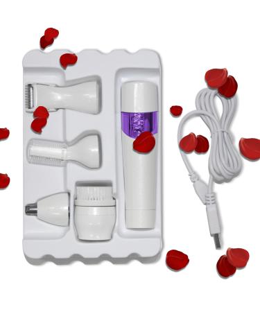 Veru ETERNITY 4 in 1 Women Hair Trimmer - USB Rechargeable Hair Remover for Body, Nose, Ear, Eyebrow, Face, Bikini Line - Cordless Electric Shaver for Home and Travel in Purple - Buy Online on GoSupps.com