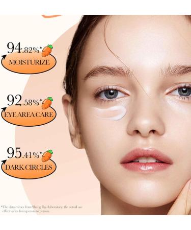 Hydrating Eye Cream for Dark Circles and Puffy Eyes Carrot Natural Ingredients Moisturiser Brighten Tightener Under Eye Repair Cream Eye Bags Remover Wrinkle Filler Eye Serum for All Skin Types(20g) - Buy Online on GoSupps.com