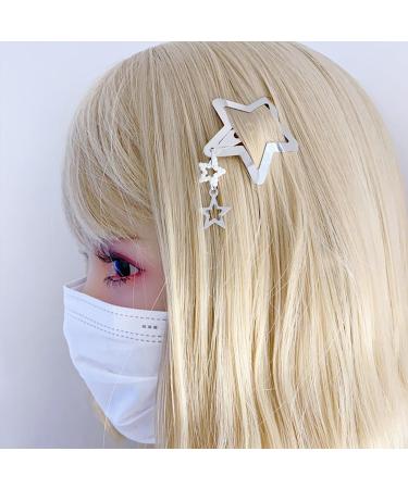 xbiez Cute Star Snap Hair Clip Set Lovely Hair Clip with Pearls Tassels Hairpins for All Hair Bangs Hair Pins 2000s Girls Star style - Buy Online on GoSupps.com