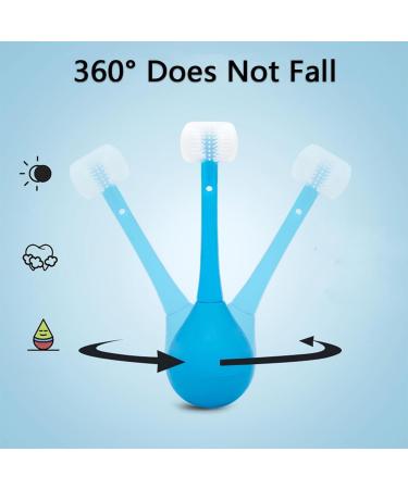 Children's Tumbler Three-Sided Toothbrush - Soft Silicone Cleaning Brush for Kids (Pink) | International Shipping Available - Buy Online on GoSupps.com