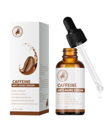 Retinol & Caffeine Eye Serum, Retinol Serum for Face Under Eyes, Anti-Wrinkle Collagen Serum, Smoothing, Firming, Hydrating, Reduces Puffiness, Dark Circles &