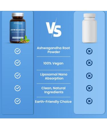 ZEROHARM Ashwagandha liposomale 500 mg Adaptog ne pour le soutien du stress de l' nergie et du sommeil Absorption liposomale haute concentration 60 comprim s (1 paquet) - Buy Online on GoSupps.com