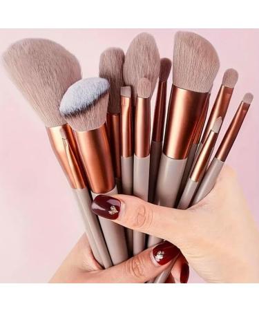 makeup brush set 13 piece & detangle hair brush perfect for a gift stocking filler girls gift or christmas or treat your self! Mocha - Buy Online on GoSupps.com