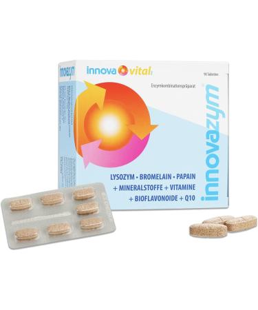Buy Innovazym Multi-Enzyme Complex - 98 Tablets | Medical Research Society Formula with Lysozyme Papain Bromelain Q10 & Vitamins | Fast International Shipping - Buy Online on GoSupps.com