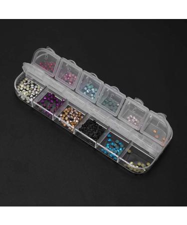 12 Models Nail Art Rhinestone Colorful Nail Decorations Shiny Nail Art Decors DIY Nail Rhinestones Glitter Rhinestones Nail Art Tools - Buy Online on GoSupps.com
