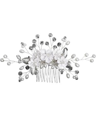 New 2025 Hair Combs Wedding Headpiece Bridal Pearl Hairpins Side Clips Fairy Floral Hair Jewelry Accessories Jewelry Fashion Accessories Creative Gift - Buy Online on GoSupps.com