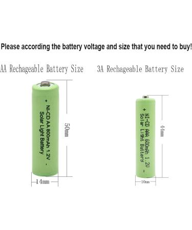 XUNTU QBLPOWER 800mAh Ni-CD AA Rechargeable Batteries - 16 Pack for Solar Lights & Garden Use - Buy Online on GoSupps.com