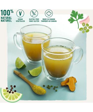 Sprouted Mung Sipping Broth | Mint Lime Turmeric | Plant-based Vegan Soup Powder | Gluten-free Soy-free | Keto-friendly | Ayurvedic | 9 Servings - Buy Online on GoSupps.com