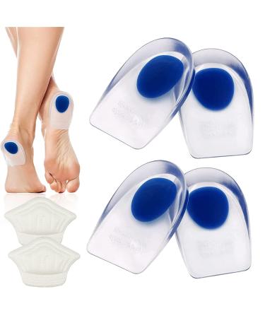 Hediciency cushion 6 pieces of gel insole for heel spur insoles for men relief from plantar fasciitis gel pads for heel Achilles tendon blue