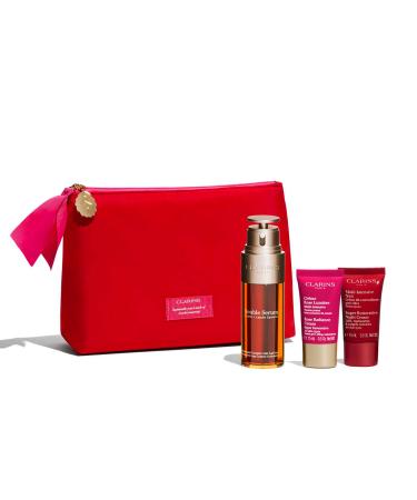 Clarins Double Serum | Award-Winning | Anti-Aging | Visibly Firms, Smoothes and Boosts Radiance in Just 7 Days* | 21 Plant Ingredients, Including Turmeric | All Skin Types, Ages and Ethnicities Super Restorative Double Serum Set