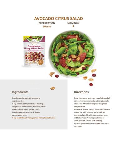 Salad Pizazz! PomeCranate Honey Walnut Fusion Salad Topper 4oz (Pack of 6) - Dried Pomegranate Flavored Cranberries & Honey Toasted Walnuts - Buy Online on GoSupps.com