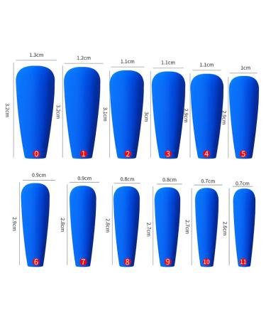 Prosy Artificial Fingernails - Long Blue Coffin Ballerina Acrylic Nails Glossy & Matte Finish Complete Coverage for Women & Girls - 24 Pieces - Buy Online on GoSupps.com