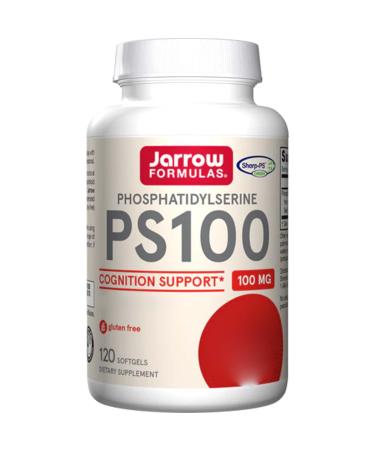 Jarrow Formulas PS 100 (Phosphatidylserine) from SOYA Lecithin 100mg 120 Capsules Laboratory Tested Gluten Free Non-GMO