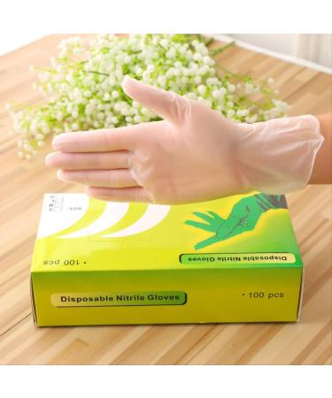 PANJIA Comfortable Industrial Blue Rubber Gloves Industrial Clear Vinyl Gloves Box of 100 4 mil Powder Free Latex Free Rubber | Disposable Ambidextrous - Soft with Textured Tips (M Transparent) - Buy Online on GoSupps.com