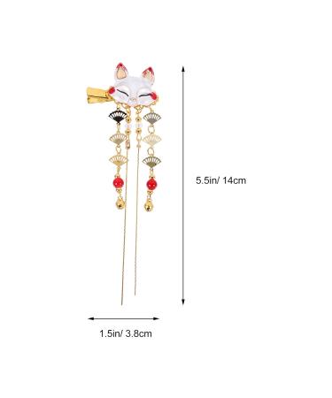 Lurrose 2Pcs Japanese Geisha Hair Clips | Vintage Chinese Tassel Hairpins | Bridal Kimono Hanfu Accessories for Women & Girls - Buy Online on GoSupps.com