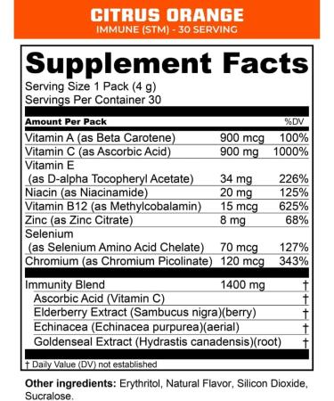 MTN OPS Daily STM Immune Booster - Citrus Orange Flavor | 30 Stick Pouch | International Shipping Available - Buy Online on GoSupps.com