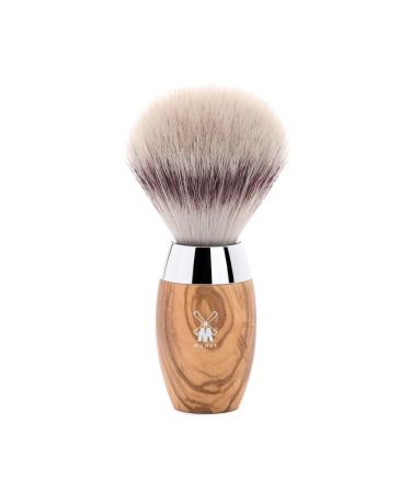 M HLE Kosmo shaving brush - shaving brush made of silvertip fibre - elegant olive wood handle - metal accents - handmade - vegan