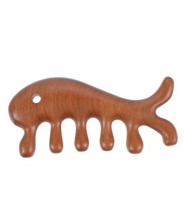 Healvian Fish-Shaped Massage Comb Set - 4-Piece Wooden Scalp Massager & Broad Tooth Comb for Comfort | Ideal for Scalp Care & Breastfeeding - Buy Online on GoSupps.com