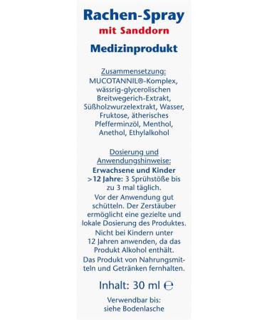 Doppelherz Throat Spray with Sea Buckthorn - Soothe Throat Pain & Protect - 30ml | International Shipping Available - Buy Online on GoSupps.com