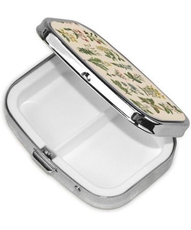 Flower Herbs Pill Box - Portable 2 Compartment Organizer for Vitamins & Medicine | Travel-Friendly Pill Case for Purse & Pocket - Buy Online on GoSupps.com