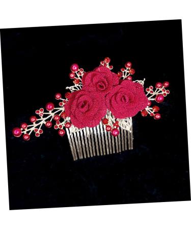 HAPINARY Rose Hair Comb Wedding Hair Accessories for Brides Bridal Hair Side Comb Bride Hair Side Comb Bride Side Comb Hair Jewelry Comb Wedding Hair Comb Rose Hair Decor Zinc Alloy Red - Buy Online on GoSupps.com