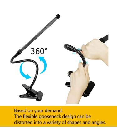 LED Dimmable Clamping Lamp - 3 Modes 10 Brightness Levels USB Powered Flexible Swan Neck - Perfect for Bedroom & Office (7W Black) - Buy Online on GoSupps.com