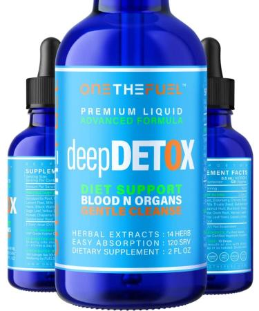 DeepDetox 2oz. Plant-Based Colon Intestinal Gut Liver Cleanse Detox Support. Purify Blood Skin 100% Natural Herbal Fibers Diet Weight Loss Supplement. Pure Vegan Fast Absorb Tincture Liquid