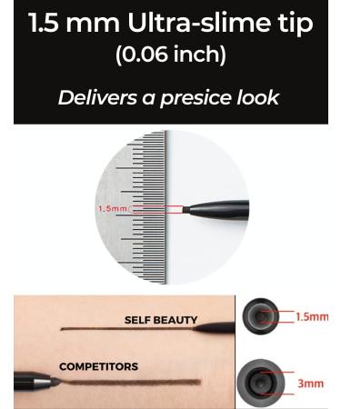 SELFBEAUTY Ultra Slim Waterproof Gel Eyeliner Pencil - Matte Black | Long Lasting & Smudge Proof Retractable Eye Makeup Pencil for Women - Buy Online on GoSupps.com