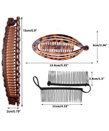 Vintage Fish-Shaped Banana Hair Clips Set for Women, 4Pcs - Curly Thick Hair Accessories - Buy Online on GoSupps.com